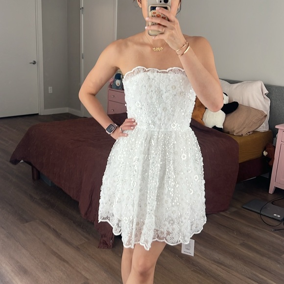 NWT SELF-PORTRAITEmbellished strapless minidress